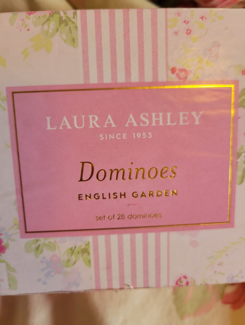 Laura Ashley English Garden Floral Dominoes Set Shabby Chic Cottagecore Pastel - Picture 4 of 16